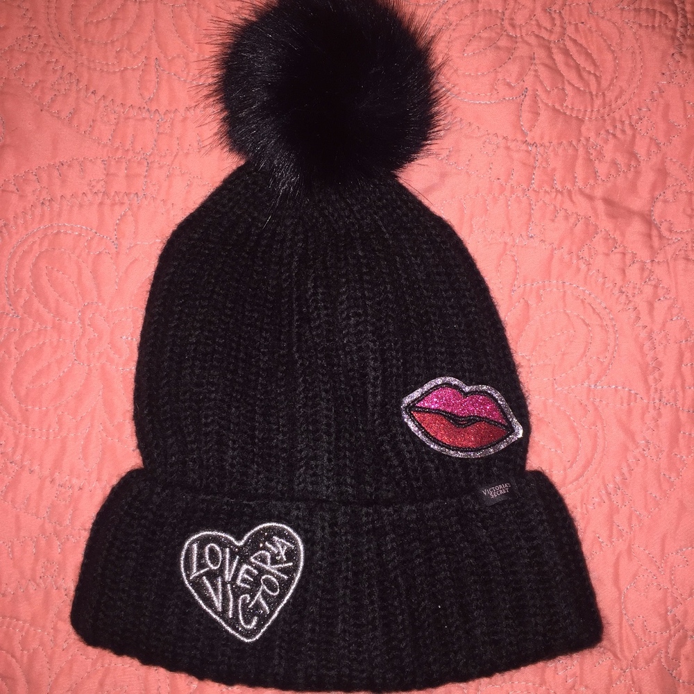 Victoria's Secret Fluffy Ball Stocking Cap Beanie